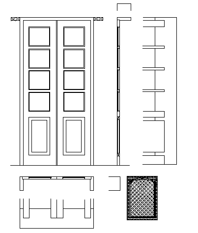 Door installation details with cut details dwg file