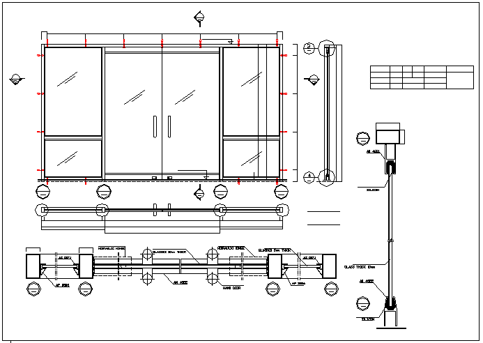 Door installation with side single windows dwg file