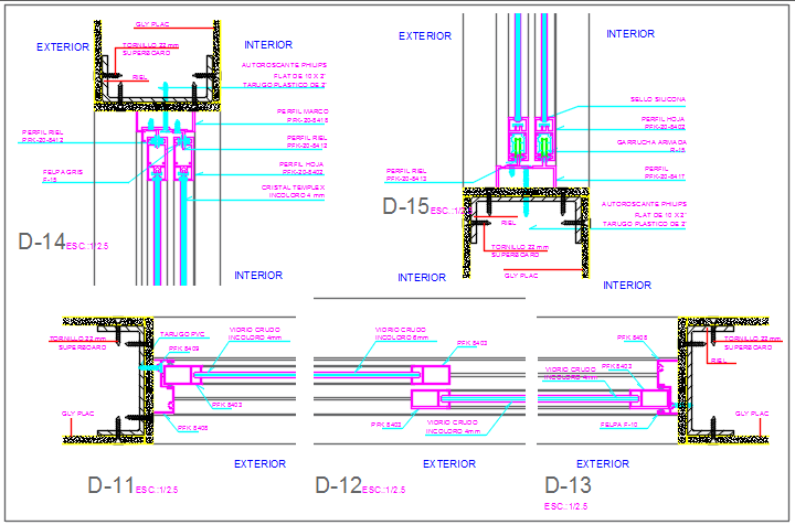 Door section detail dwg file
