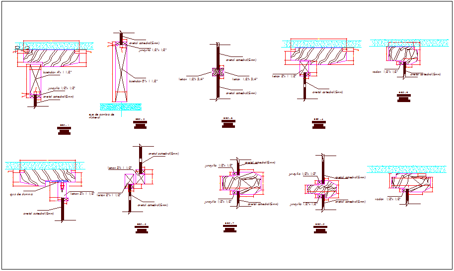 Door view with frame view and door detail dwg file