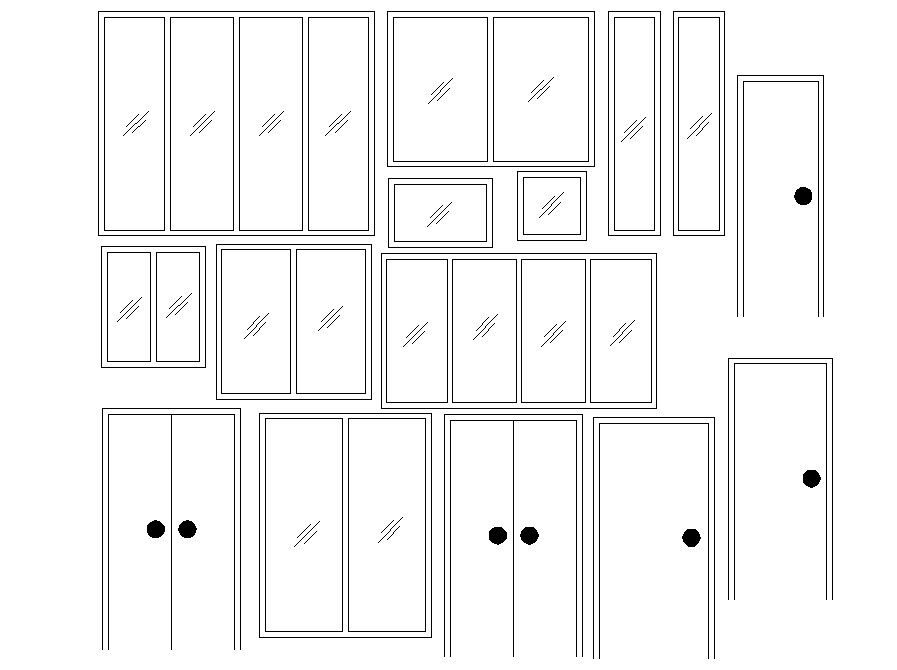 Door window CAD blocks free download