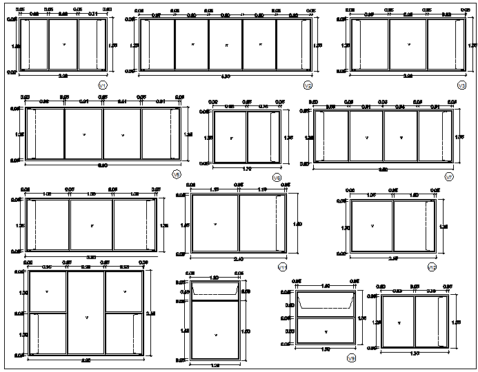 Door window detail view dwg file