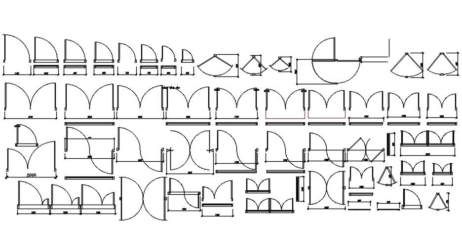 Door 2d plan view cad blocks in AutoCAD, dwg file.