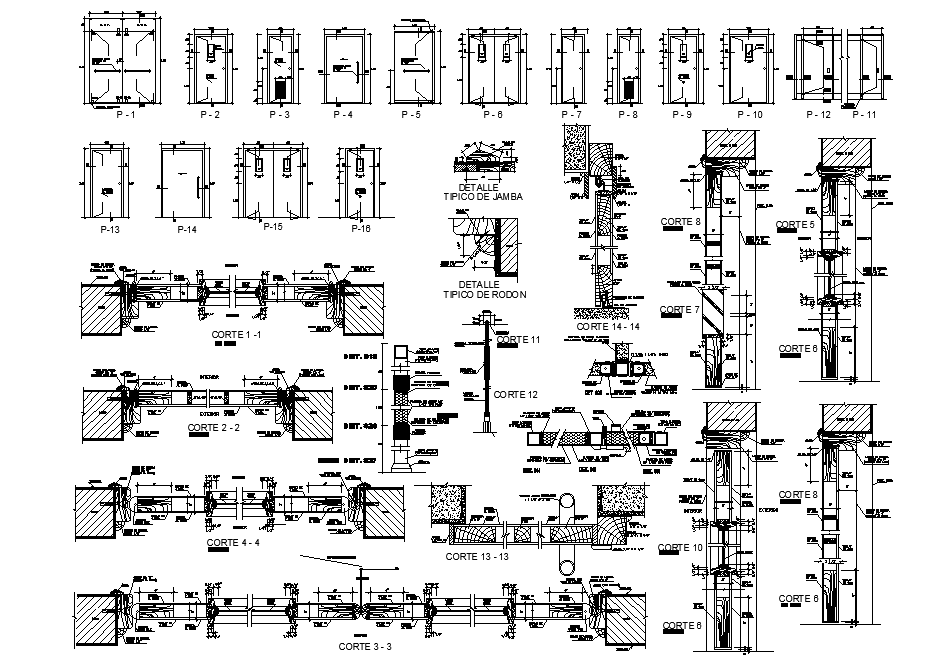 Door And Lintel Sectional Elevation Design Download DWG File