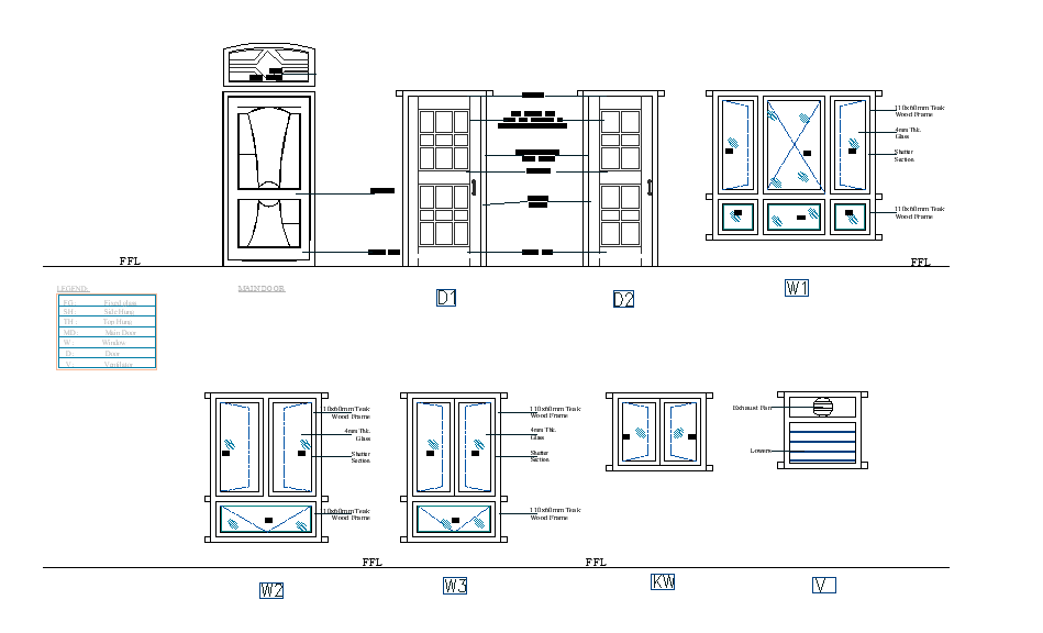Door And Window DWG File
