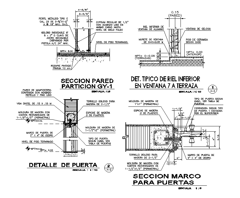 Door And Window Frame Section CAD Drawing Download DWG File