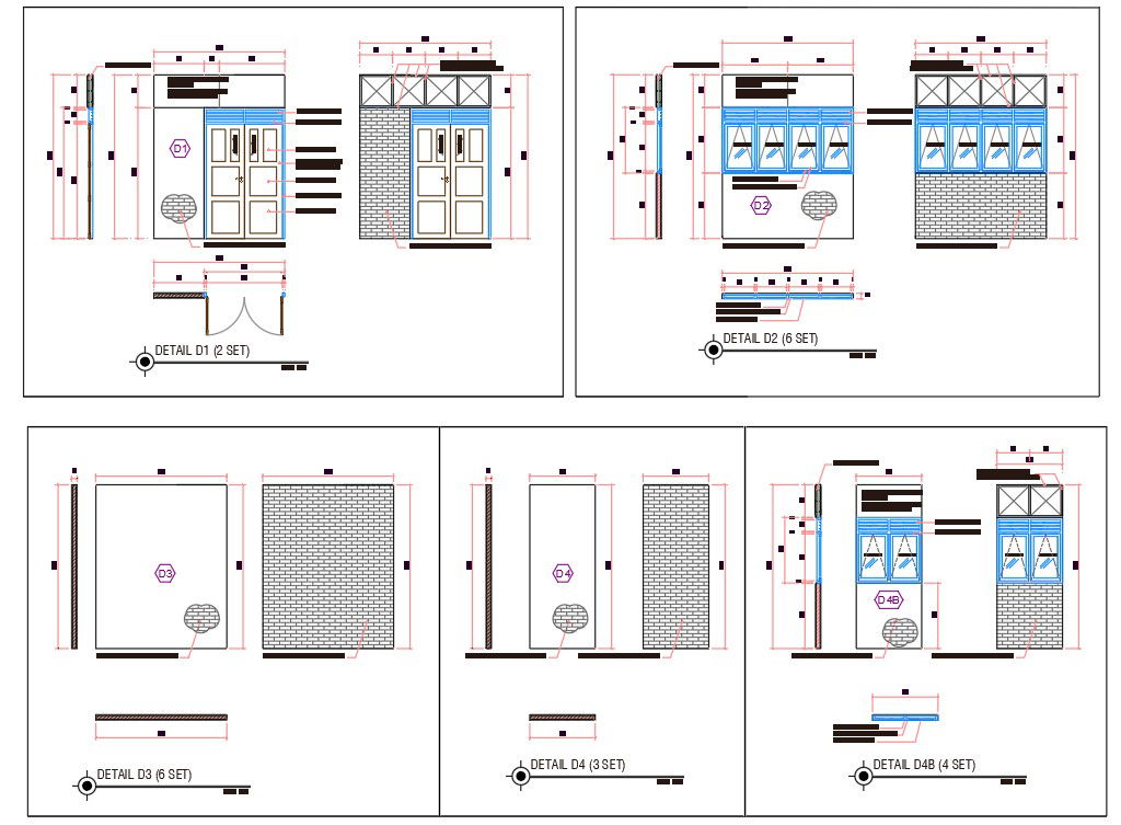 Door And Window Installation In Wall Elevation Design