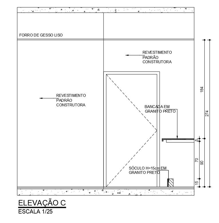 Sectional Door Closet DWG with Granite Workbench and Mirror