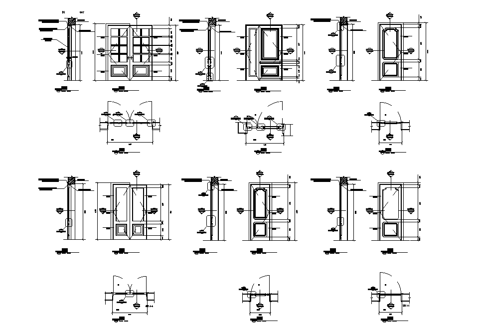 Door Elevation And Top View Plan AutoCAD Drawing DWG File