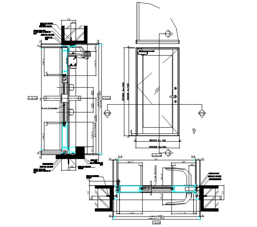 Door Installation Plan And Elevation Drawing Free DWG File
