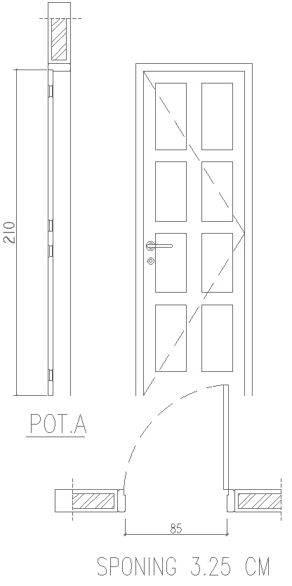 Door Section Layout Details AutoCAD DWG Download