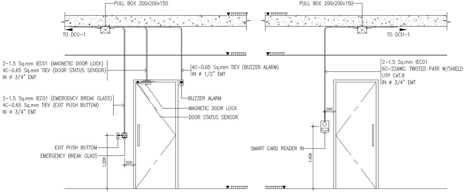 Door Status Sensor Detail DWG AutoCAD file