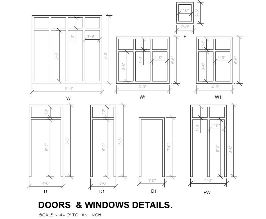 Door and window detail drawing in this 2D AUTOCAD file.Download the AutoCAD 2D drawing DWG file