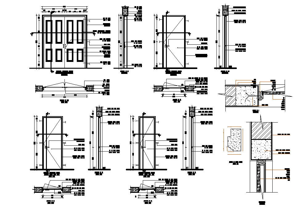 Door detail drawing presented in this AutoCAD file. Download the AutoCAD file.