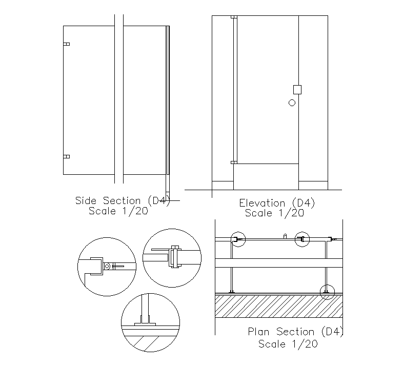 Door detail drawing presented in this file. Download this 2d AutoCAD drawing file.