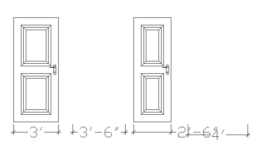Door elevation block in AutoCAD, dwg file.