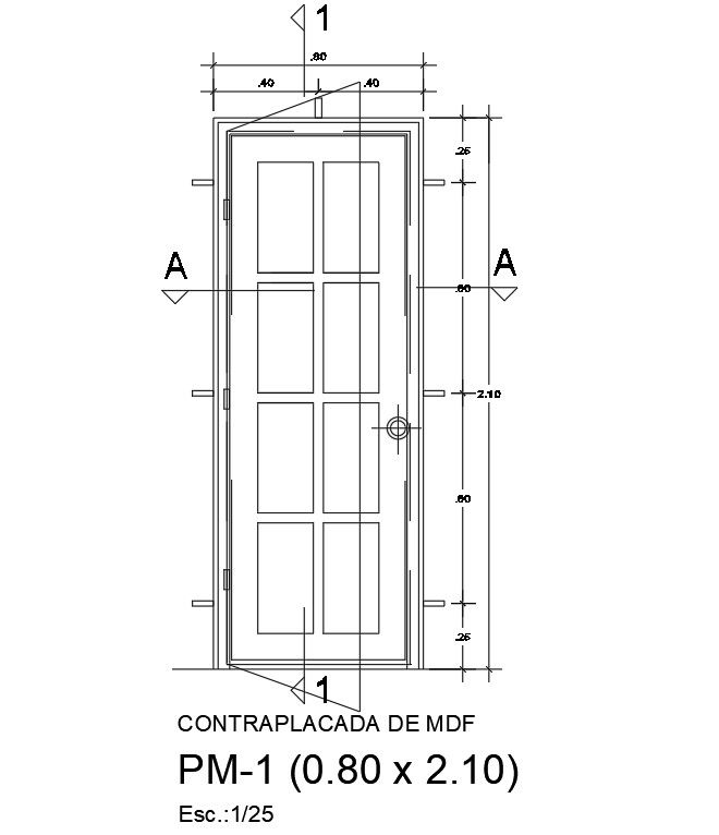 Door elevation detail drawing stated in this AutoCAD file | Download this 2d AutoCAD drawing file.