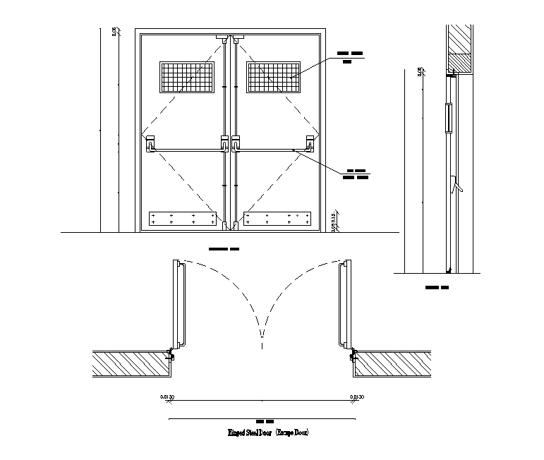 Door elevation detail drawing stated in this autocad file. Download this 2d AutoCAD drawing file.