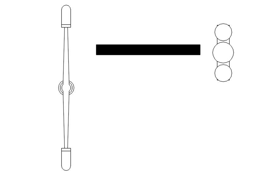 Door handle design cad blocks in AutoCAD, dwg file.