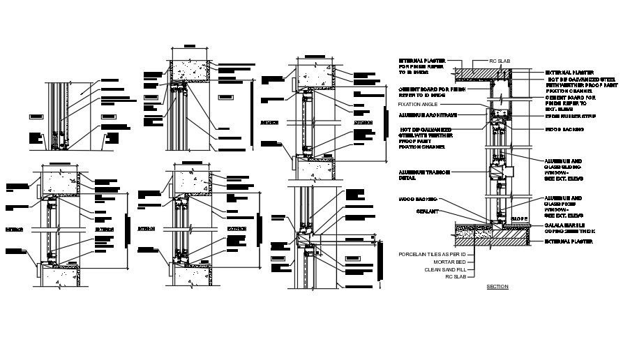 Door interior and exterior architecture AutoCAD drawing models