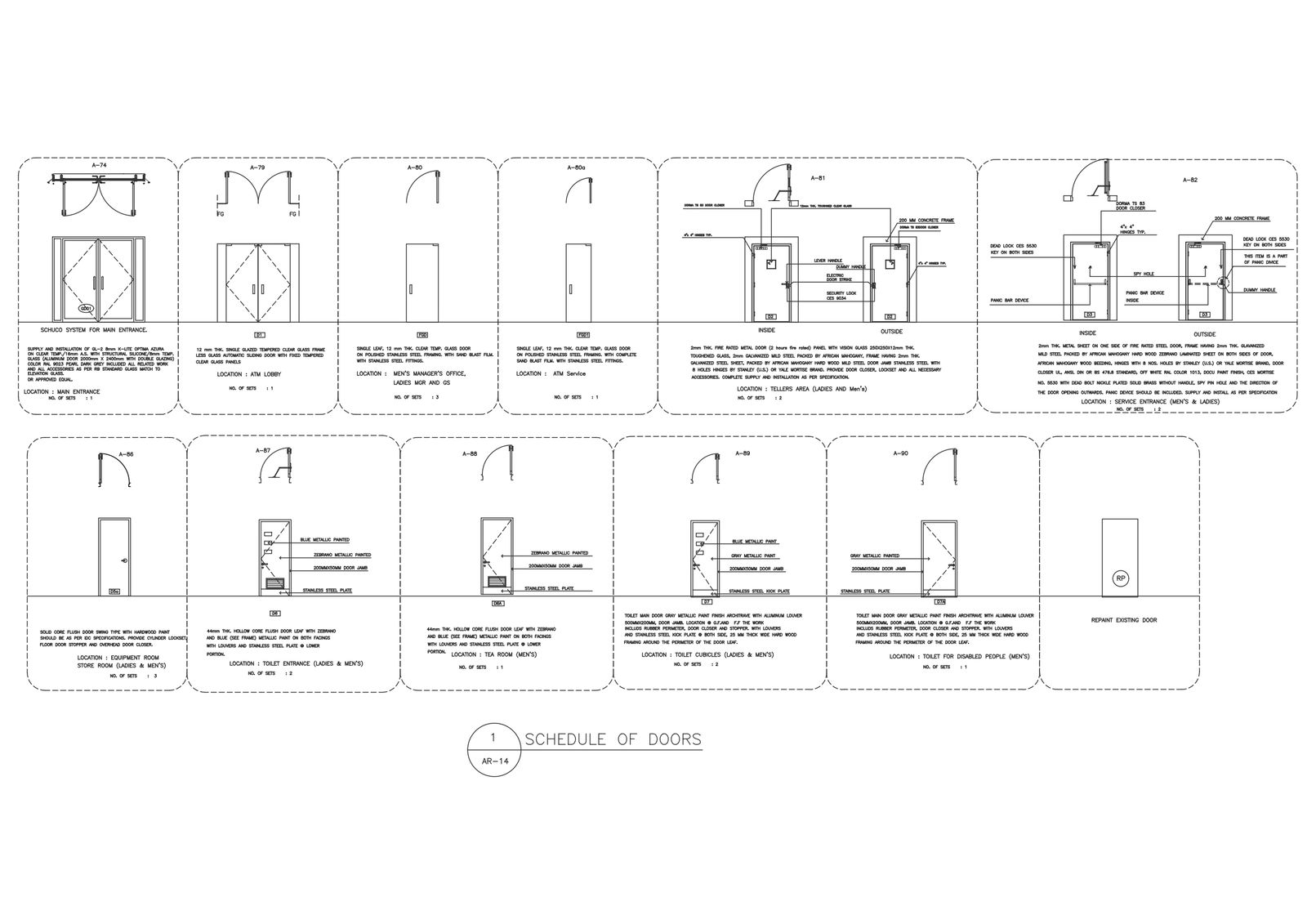 Door mechanism design with plan and elevation dwg autocad drawing .
