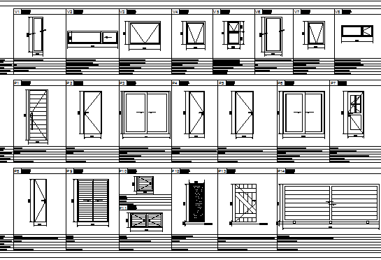 Doors and windows block details of house dwg file
