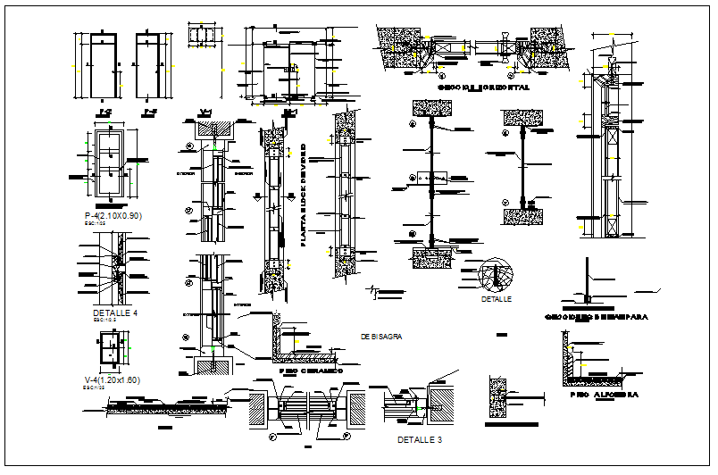 Doors and windows detail views dwg file