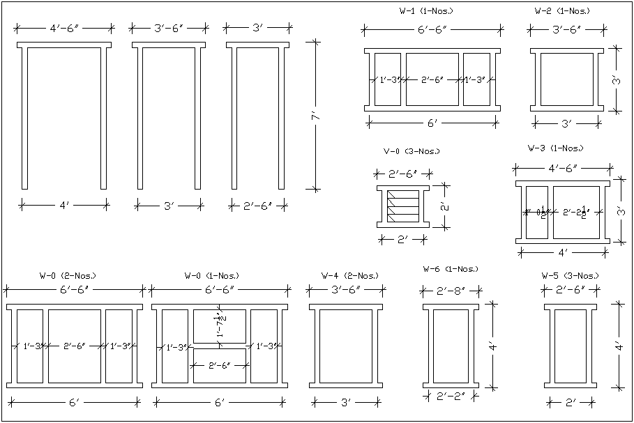 Doors and windows dimension deletes dwg file