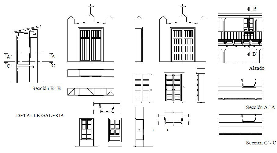 Doors and windows elevation, section and auto-cad details dwg file