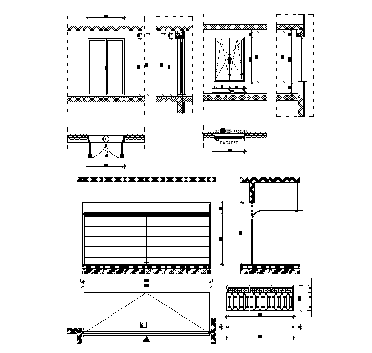 Door section details separated in this AutoCAD 2D DWG drawing file. Download this 2d AutoCAD drawing file.