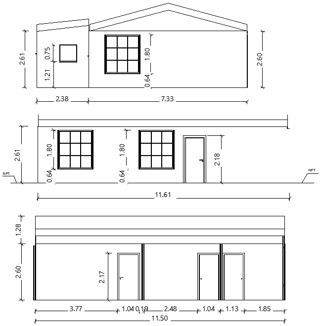 Door window dimension detail in elevation DWG AutoCAD drawing