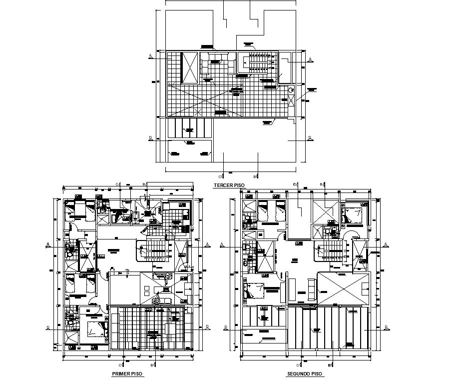 Dormitory Floor Plan DWG File Layout with CAD Drawing Details
