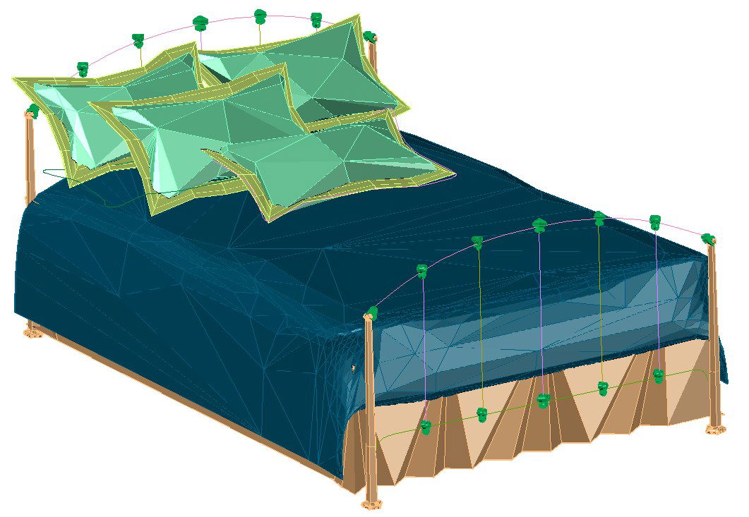 Double Bed Isometric Elevation Design in DWG Format