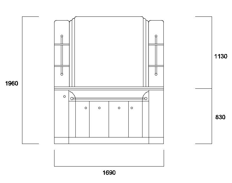 Double Bowel Wash Basin With Cupboad CAD Drawing DWG File