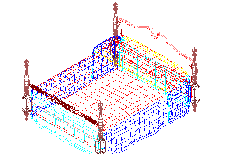 Double bad 3 D  elevation detail dwg file