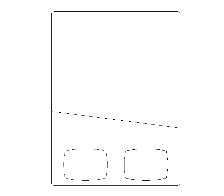 Double bed detail elevation 2d view layout autocad file