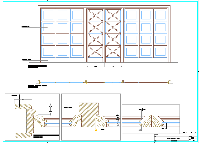 Double door installation details dwg file