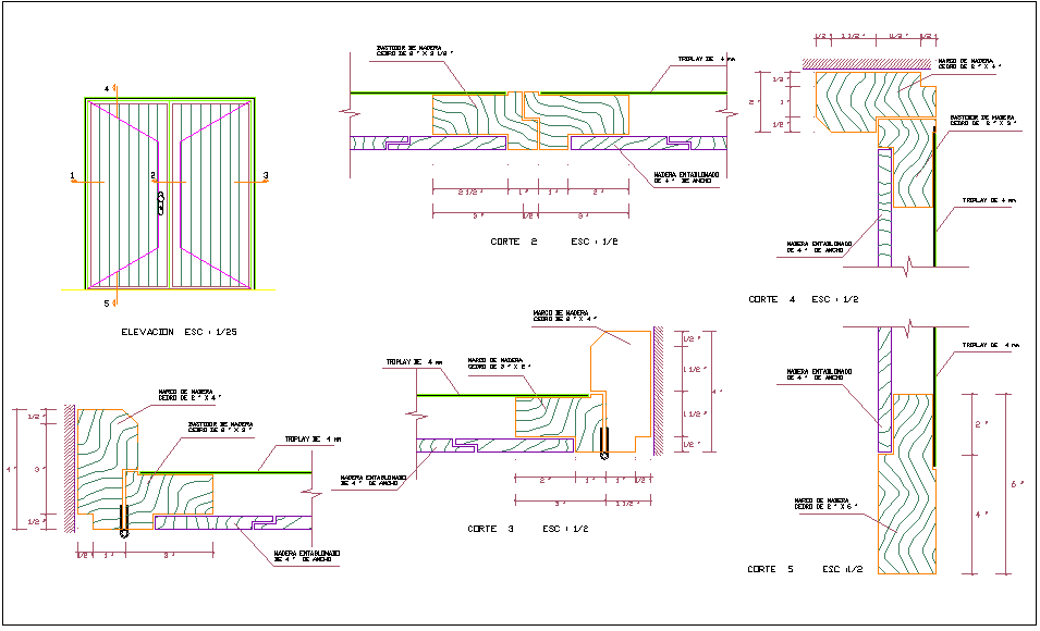 Double door view design with wooden detail