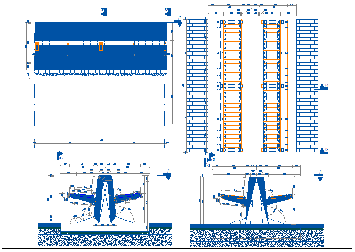 Double fixed wooden bank details of garden dwg file