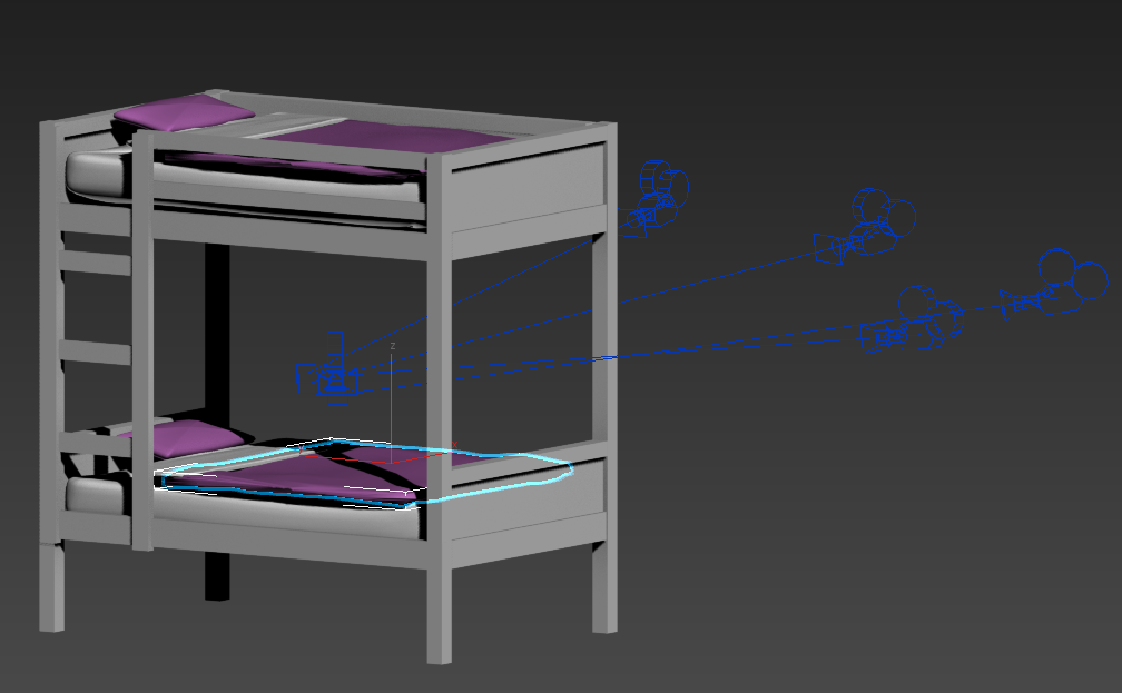 Double level bed detail 3d model layout 3d max file