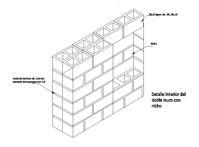 Double Wall AutoCAD Section Drawing Free Download DWG File