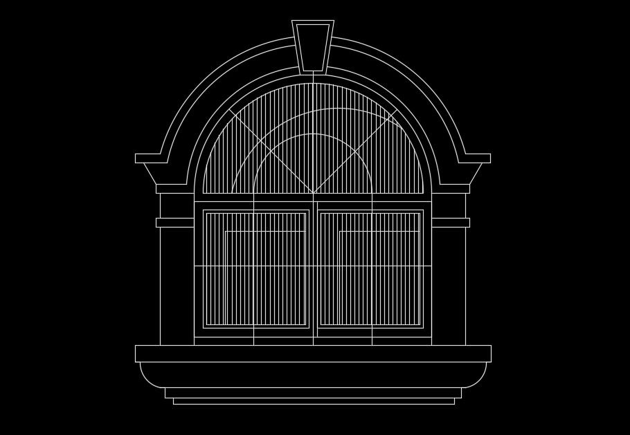 Double arch window AutoCAD drawing is given in this AutoCAD file