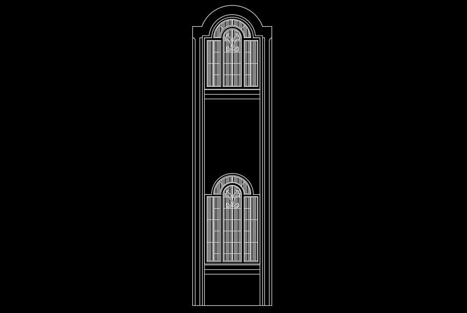 Double design traditional door model drawing