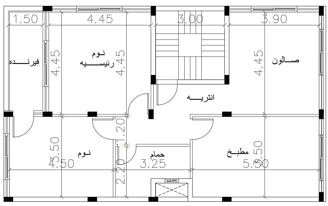 Download 2 Bedroom House Plan With Dimension DWG file