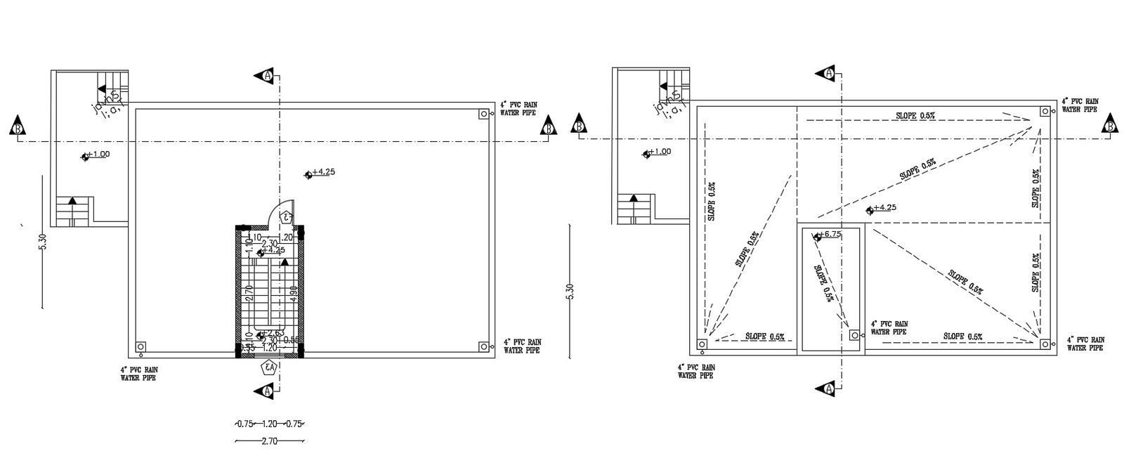 Download Architectural plan of Terrace Plan With Dimension