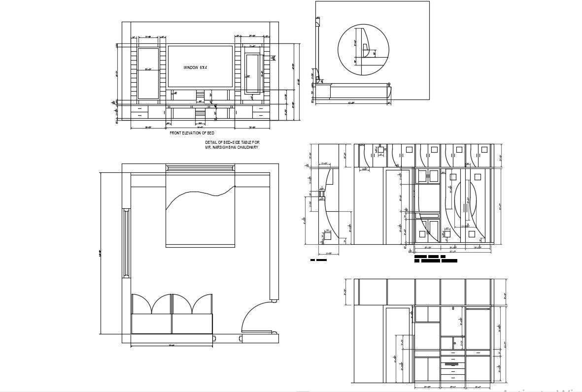 Download Bedroom Furniture layout AutoCAD Drawing