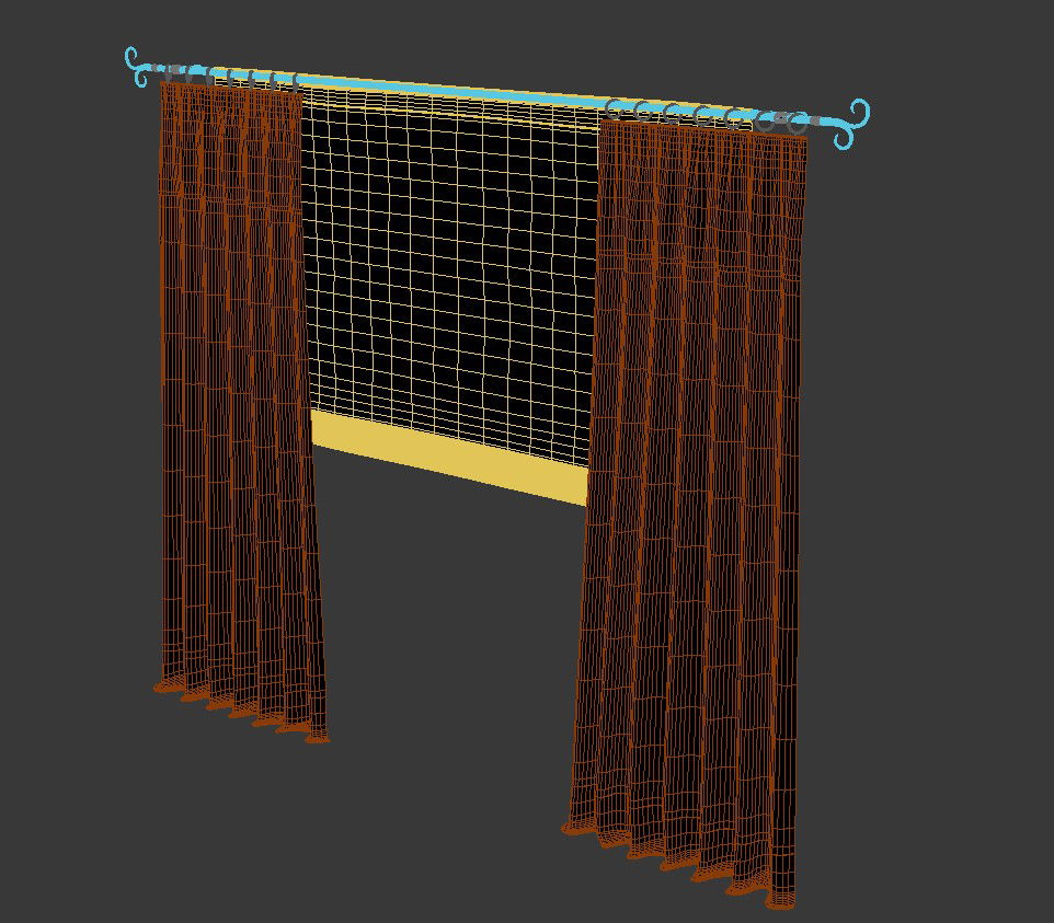Download Curtains For Living Room Rendered Drawing 3D MAX File