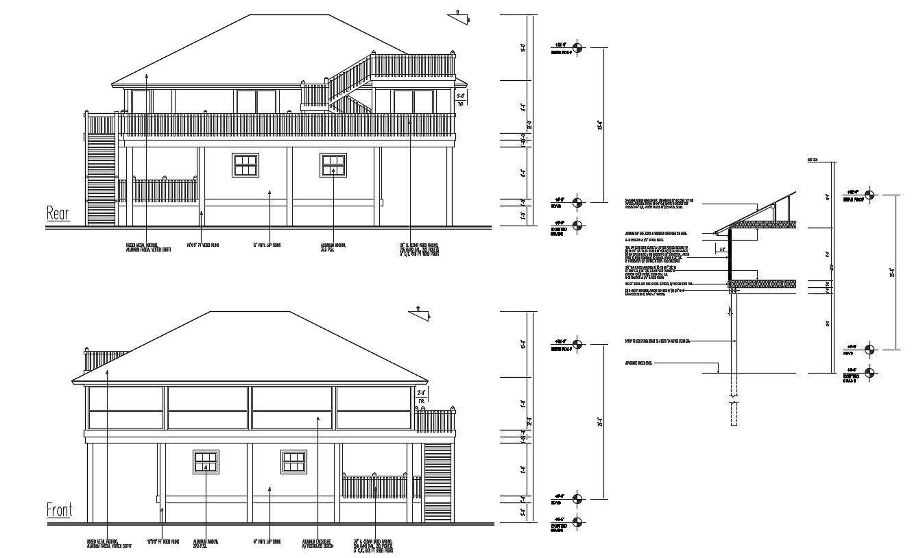 Download Ethnic Elevations Of Independent House AutoCAD File