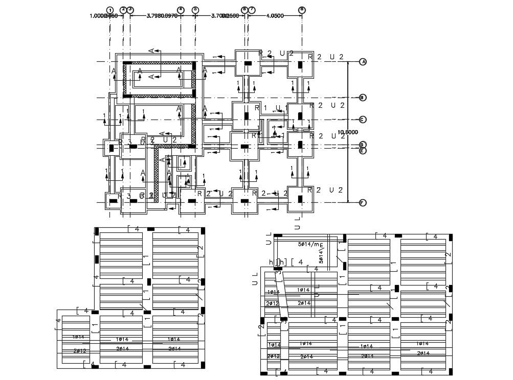 Download Foundation And Column Layout Plan Joint Bar CAD Drawing DWG File