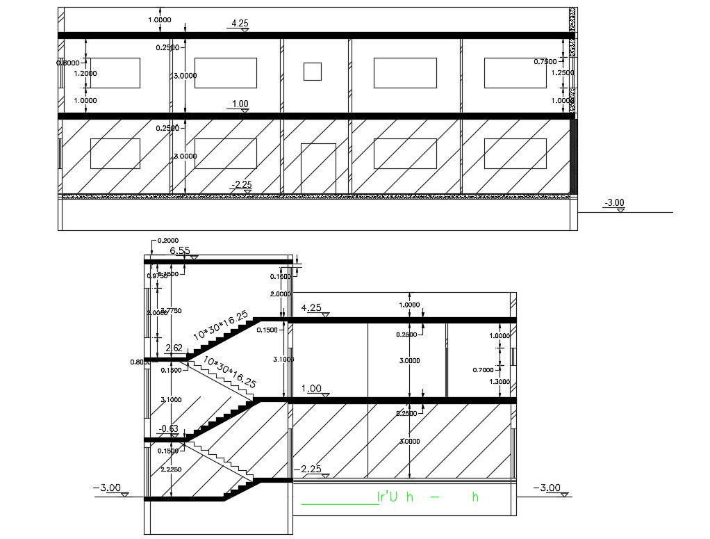 Download Free Building Section Drawing DWG File